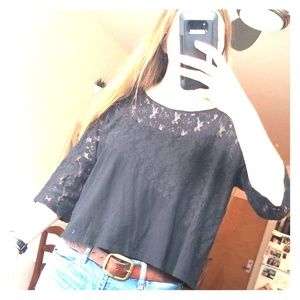 Lace black top